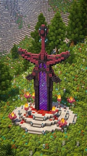 🗡️Build a crimson nether portal sword 👍like share and subscribe 🫰....
