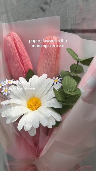 Beautiful Daisy and Tulip Paper Flower Bouquet