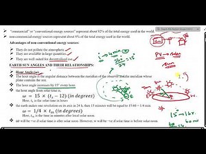 1.Hour angle, EOT, declination angle, solar altitude angle