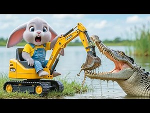 Baby Bunny Saves the Farm! 🐰🚜 Fighting a Giant Crocodile, and Building a Bridge!