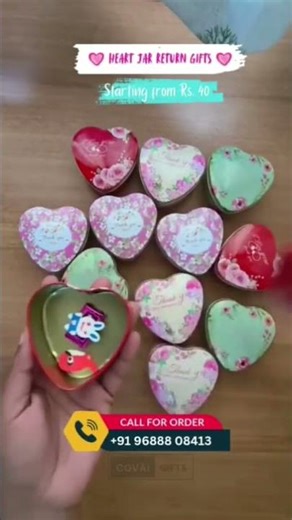 Heart-Shaped Tin Return Gifts 💖 #PersonalizedReturnGifts#CustomizedGifts#CuteReturnGifts#covaigifts
