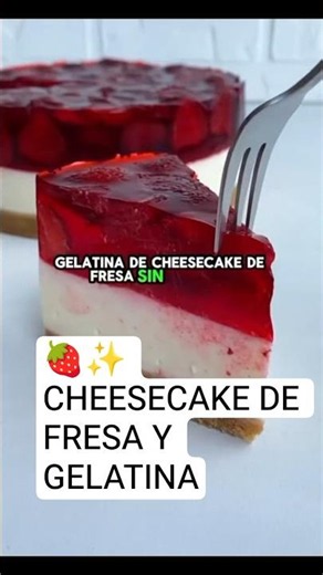 🍓✨ STRAWBERRY JELLO CHEESECAKE Easy, delicious, and elegant #EasyRecipes #StrawberryJello