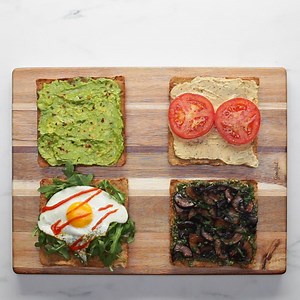 369K views · 885 reactions | These individual cauliflower toasts are gluten-free and paleo! Add your favorite toppings and enjoy for any meal of the day. Recipe: https://tasty.co/recipe/gluten-free-cauliflower-toast Add a pop of color to your kitchen with Goodful's teal kitchen towels used in this video: https://bzfd.it/2lSytFw | Goodful | Facebook