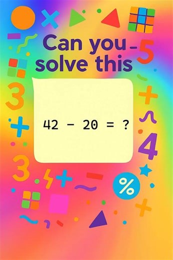 Fun Subtraction Puzzle for Kids! 42 - 20 = ?