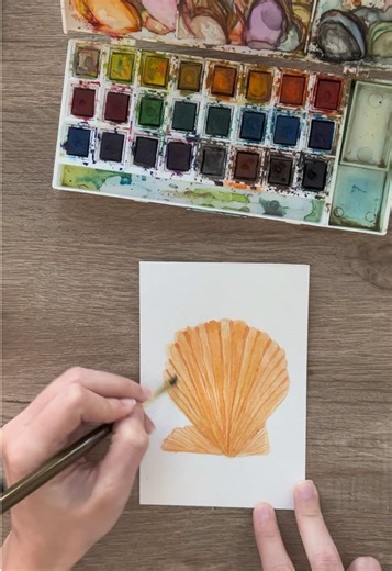 painting a seashell for every letter of the alphabet: Letters P-R! . . . . #seashell #painting #ocean #artist #beach