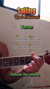 217K views · 8K reactions | Sailing/Rod Stewart #rodstewart #sailing #guitarguide #guitartutorial #chordguide #forbeginners #easychords #shortcover | Marcelino Viray | Facebook