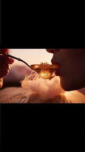 Eating the Sunset Peach Cloud ☁️ (ASMR Satisfying) #asmr #aiasmr #satisfying #short