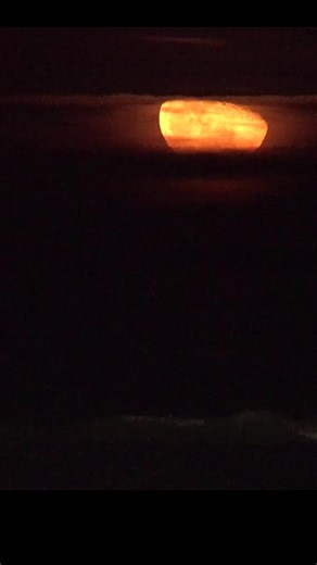 Moonrise over the Gulf of Mexico on South Padre Island