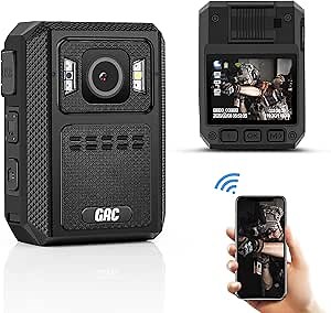 GRC 1512P HD Police Body Camera,128G Memory,4000mAh Battery Premium Body Worn Camera,Waterproof Body Cameras with Audio Recording Wearable Night Vision GPS for Law Enforcement,Ambarella H22 Chip