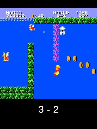 Super Mario goes underwater 😍 #supermariobros #supermario #supermariomaker2 #retrogames #oldgames #gaming