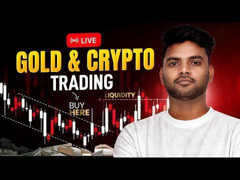 BITCOIN & GOLD LIVE TRADING & ANALYSIS @tradingserver Live Trading #livetrading #cryptotrading