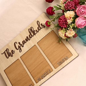 Custom Grandkids Photo Frame, Handmade Wooden Family Picture Frame - Etsy