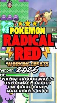 Pokemon Radical Red Cheat Codes, Walk Through Walls, Unlock All Badges, Unli PP, & More!!! #shorts