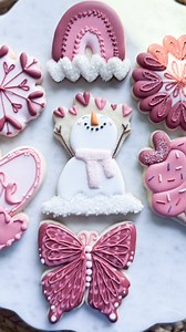 Valentine Snowman🩷☃️#cookiedecoratingvideo #asmr #valentinecookies #heartcookies #snowmancookies | Oh Baby Bakery