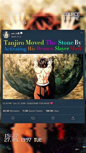 Tanjiro moved the stone By Activating his demon slayer mark #muichirotokito#demonslayer
