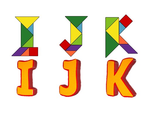 七巧板拼字母I到Q Tangram ABC