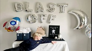 JeVenis Blast off Birthday Decoration Space Party Decoration Rocket Balloons for Space Theme Baby Shower