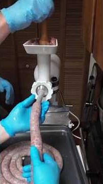 Sausage stuffing and smoking #sausage #kitchenaid #smoker #howto #cooking