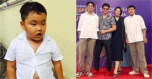 Huyền thoại khai giảng Bi Béo nay đã khác lắm rồi nhưng vẫn được cả bố và mẹ hộ tống đi tựu trường