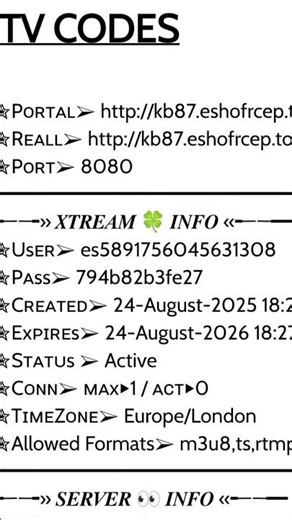 XTREAM CODES & IPTV M3U PLAYLISTS 06/03/2026