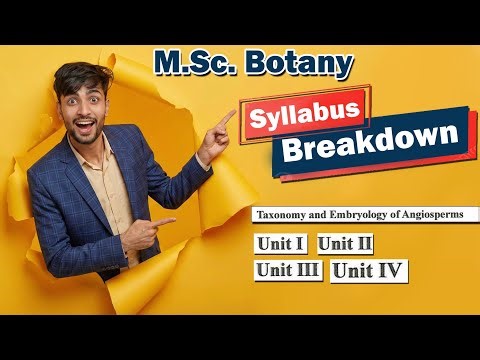 M.sc Taxonomy Syllabus || Taxonomy and Embryology of angiosperm Syllabus