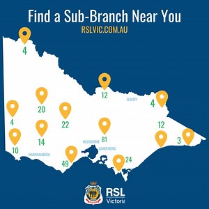 23 reactions | There might be a Sub-Branch right around the corner from you! Head to our website to find a Sub-Branch in your area. https://rslvic.com.au/locations | RSL Victoria | Facebook