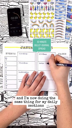 Efficient 10-Minute Weekly Bullet Journal Spread Tutorial