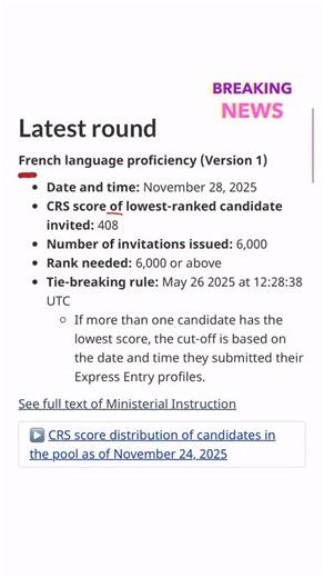 20 reactions |  HUGE EXPRESS ENTRY DRAW ALERT! French Speakers...