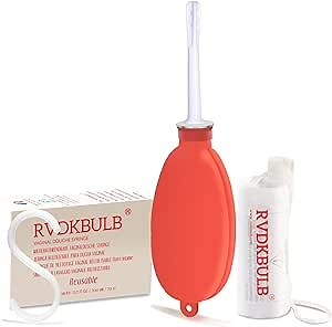 Compact Silicone Douche Kit, Pocket Size - Reusable Travel Douche Bag, 24 Fl Oz Capacity, Red