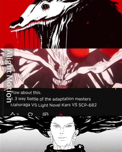 SCP682 Vs Mahoraga Vs Novel Kars #vs #anime #edit #jujutsukaisen #jjba #scp #wis #shorts
