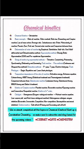 Chemical kinetics explained. What’s Next in Chemistry?? → Co-ordination Chemistry #chemicalkinetics