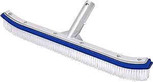 Swimming Pool Brush, 18'' Brush Head with Aluminum Back and Nylon Bristles for Cleaning Swimming Pool Wall,Tile and Floor,with EZ Clip (Pole not Included)