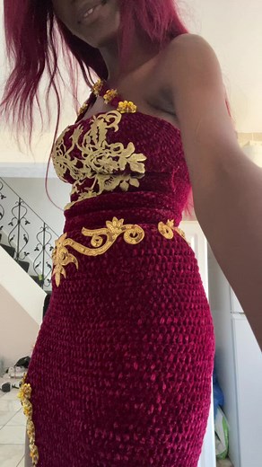 My first big crochet project 😝🥳🥰#crochet#crochetdress#promdress#prom#dress#diy#fyp#foryoupage