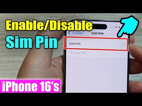 iPhone 16/16 Pro Max: How to Enable/Disable Sim Pin