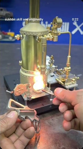 Mini Steam Engine Model ⚙️ | Satisfying Engineering Skill8 February 2026