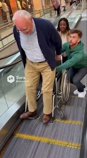 Mall Escalator Wheelchair Accident Prevented by Quick Strangers