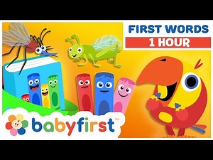 Toddler learning video w Larry & Color Crew | Games & Animals | First words for kids | Baby First TV