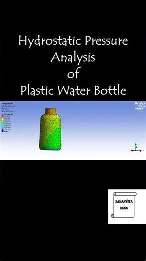 Hydrostatic Pressure Analysis of Plastic Water Bottle #hydrostaticpressure #mechproverse #ansysshort