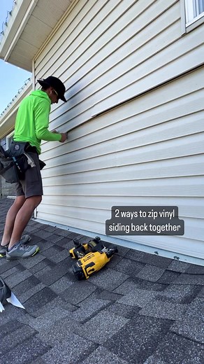 I’ve shown a siding removal tool before used to zip siding back together. If you don’t own one of these tools and don’t feel confident slapping the siding back together with the palm of your hands, this is another option - using a scrap piece of siding as a zip tool. If you haven’t seen this before, I hope it will come in handy for you at some point. Thanks for watching and happy 4th of July for your in the US. . . . . . . . . . . . . . . . #sidingziptool #sidingremovaltool #sidingrepairs