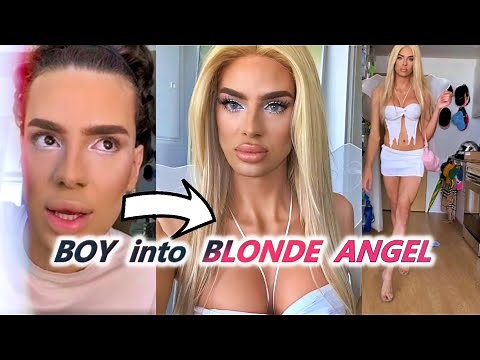 MTF Crossdressing - Blonde Angel Makeup Tutorial - Male to Female