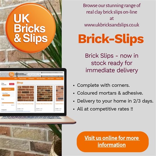 🧱 Real Clay Brick Slips — Perfect for the Serious DIYer! Transform your space with authentic clay brick slips from UK Bricks & Slips — ideal for anyone serious about their next home project. ✅ In stock now 🎨 Full range of colours available 🚚 Immediate delivery 🔧 All accessories available to complete your project— adhesive and pointing mortar Whether it’s a feature wall, fireplace, or outdoor project — achieve that genuine brick look with ease. Visit 👉 www.ukbricksandslips.co.uk #UKBricksAnd