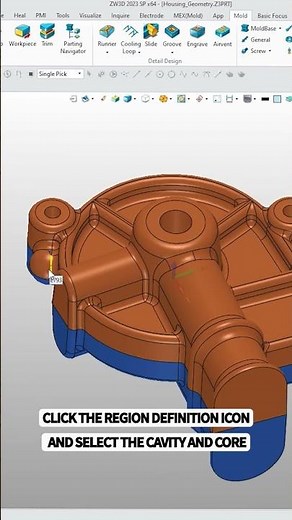 [1 Minute Lesson] How to Create the Parting Surface in ZW3D (ENG SUB)