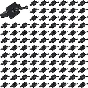 100 Pack Hidden Fasteners Nylon Clips Composite Decking Fasteners with Mounting Screws for Deck Fastening for Deck Boards, Wood Deck Frames and Other Grooved Composite Decks
