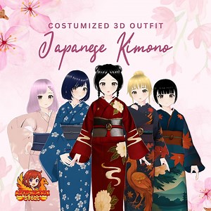 Vroid Kimono Outfit | 3D Anime Avatar, Vtuber Fashion - Etsy UK