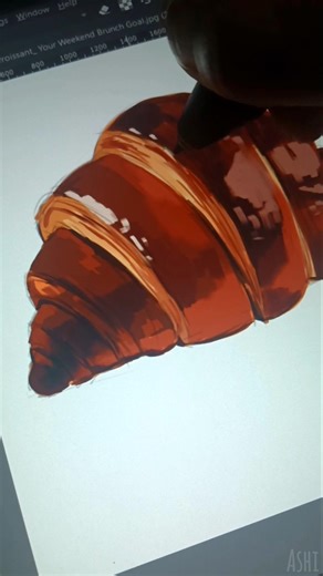 Glazed crossiant 😋 Digital painting process