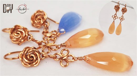 Making beautiful earrings with rose and clover | Cute and easy jewelry ideas 1076