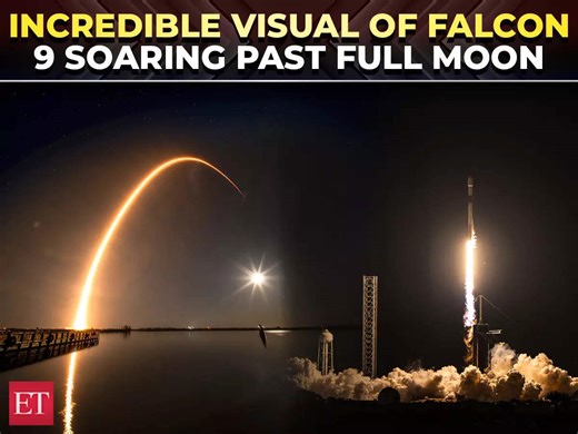 SpaceX Falcon 9 launches 21 Starlink satellites, passes full moon in stunning visual