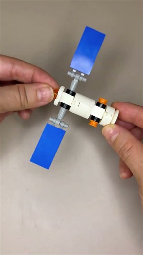 Mini LEGO Space Satellite Build Tutorial | ASMR Satisfying Crafts #shorts
