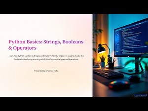 Python for Beginners | Strings, Booleans & Operators Explained with Examples