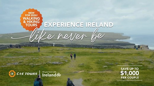 This is Ireland- up close and personal. CIE Tours' NEW Walking & Hiking small-group tours for 2026 will take you on guided light hikes through Ireland's stunning landscapes, as you visit iconic sights and enjoy cultural experiences. ⛰️🥾☘️ With their 'Our Best Sale of the Year' - available until July 31 - you save up to $1,000 per couple on ALL 2026 Guided Tours. Find out more here: https://bit.ly/4ltuAPT #ad | IrishCentral.com